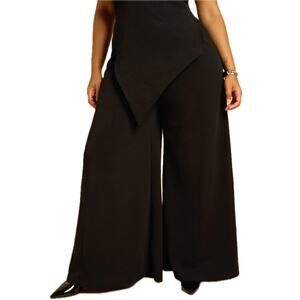 Rebdolls Black In That Way Wide Leg Elastic Waist Stretch Pants Plus size 3X